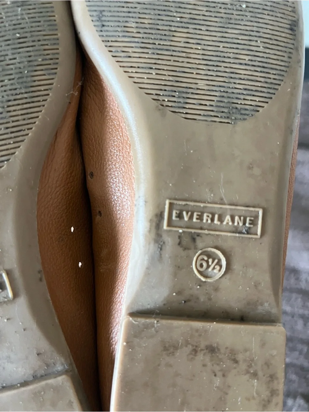 Everlane The Day Flat Camel Leather Ballet Flats Size 6.5